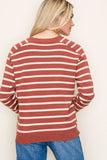 Gina Stripe Pullover Sweater-Picante