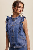 Jackie Ruffled Denim Vest