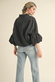 Stellar Collard Button Top- Black