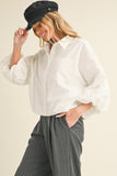 Stellar Collard White Button Top