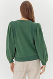 Finley Puff Sleeve Top- Hunter Green