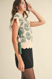 Dakota Scallop Floral Sweater Vest