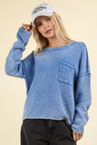 Jolie Mineral Washed Knit Oversized Sweater