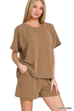 Corded Rib Short Sleeve Tee & Short Pants Set