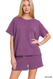 Corded Rib Short Sleeve Tee & Short Pants Set