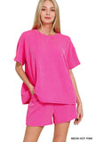 Corded Rib Short Sleeve Tee & Short Pants Set