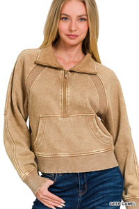 Joelle 1/2 Zip Up -Lt Camel