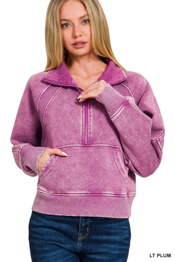 Joelle 1/2 Zip Up-Lt Plum