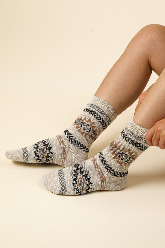 Millie Aztec Graphic Cozy Socks