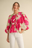 Peplum Bow Tie Top