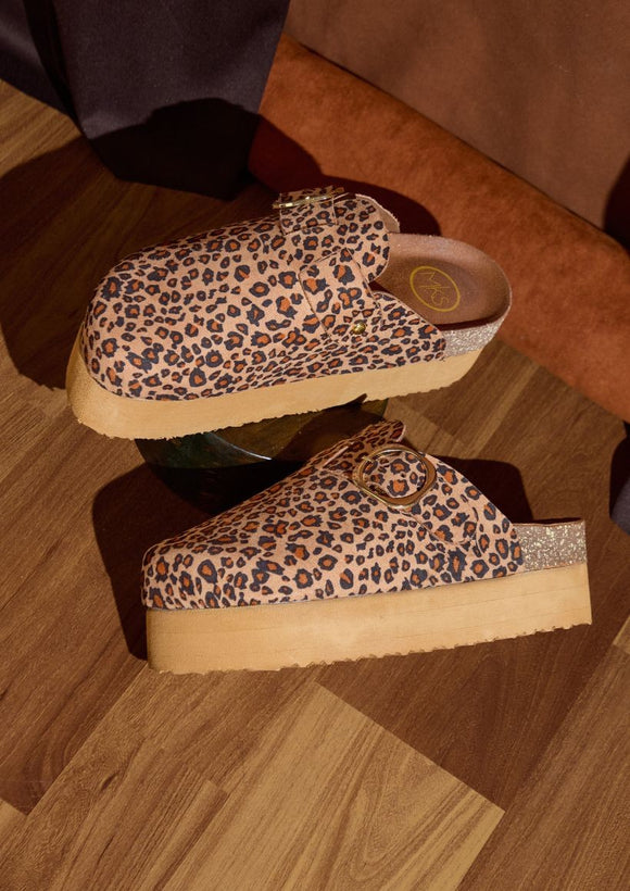 Jasmine Chettah Platform Clogs