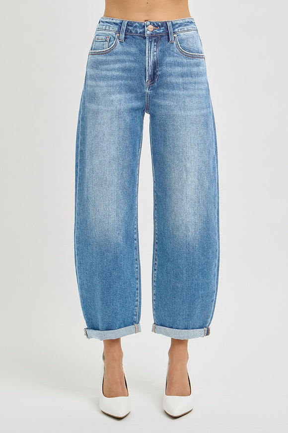 Blair High Rise Crop Mild Barrel Jeans