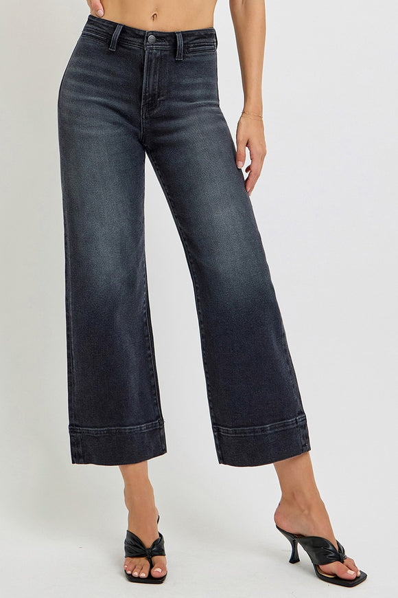 Morgan High Rise Crop Wide Jeans