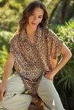 Carley Leopard Collared Top