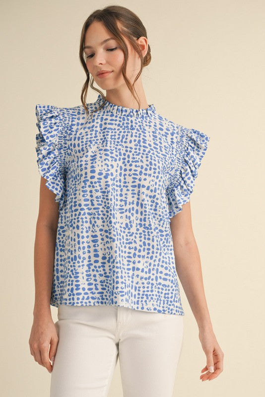 Kinsley Ruffle Dot Top