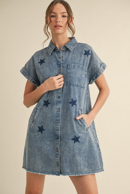 Izzy Denim Star Dress – Missy's Boutique