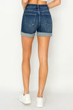 Risen Cuffed Dark Wash High Rise Shorts