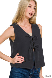 Josie Tie Vest Top- Black