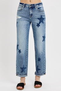 Risen Mid Rise Boyfriend Star Shadow Jeans