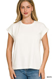 Kacey Cotton Rolled Sleeve Tee