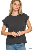 Kacey Cotton Rolled Sleeve Tee