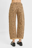 Risen H/R Crop Leopard Barrel Jeans