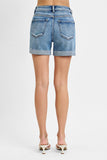 Risen Cuffed Medium Wash High Rise Shorts