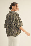 Leila Leopard Collard Top