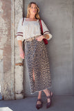 Delilah Leopard Split Skirt