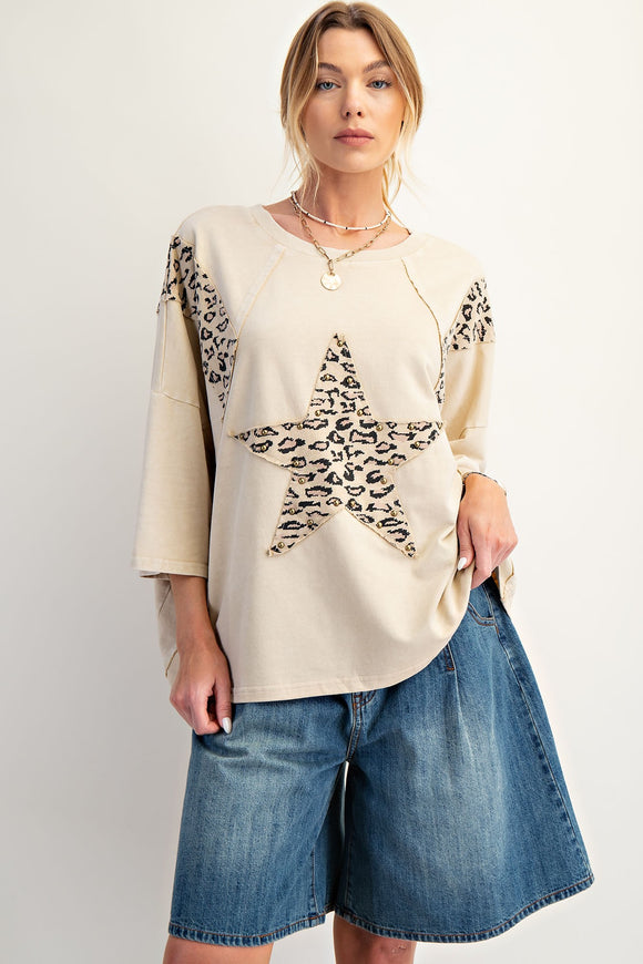Bree Star Patch Leopard Top