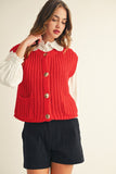 Aubrey Button Up Sweater Vest