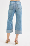 Risen High Rise Ankle Wide Cuffed-Tummy Control Jeans