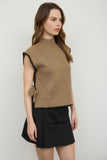 Sara Mock Neck Side Tie Sweater