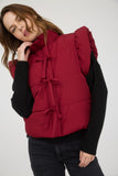 Havyn Burgundy Bow Puffer Vest