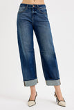 Sophia Crop Barrel Cuffed Jeans