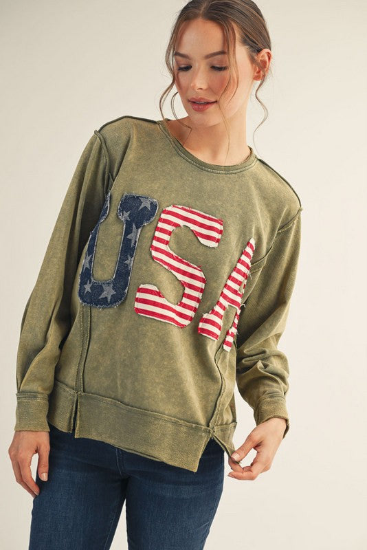 USA Raw Washed Sweatshirt