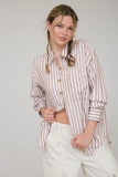 Delilah Stripe Button Down Shirt Blue