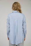 Delilah Stripe Button Down Shirt Blue