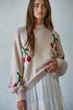 Charmin' Cherry Sweater Top