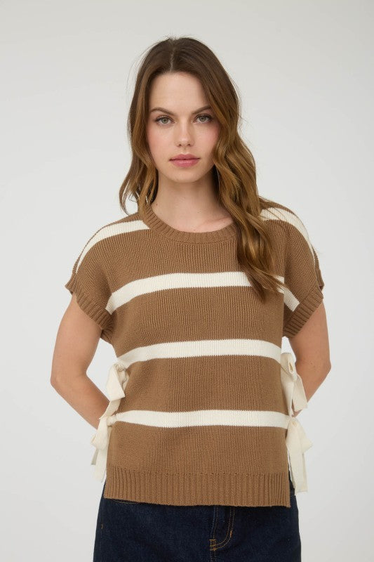 Raegan Stripe Side Tie Sweater