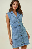 Brylee Button Down Denim Mini Dress
