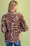 Carley Abstract Print Button Down