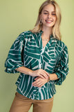 Carley Abstract Print Button Down