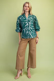 Carley Abstract Print Button Down