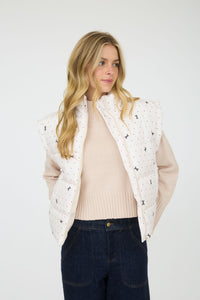 Raeleigh Polka Dot/Bow Detailed Puffer Vest