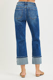 Janett High Rise Straight Jeans Distressed Hem