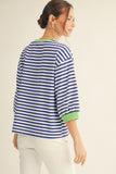 Trin V-notched Stripe Top
