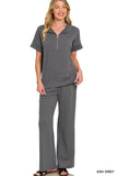 Tatum High Neck Half Zip Pants Set