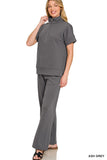 Tatum High Neck Half Zip Pants Set