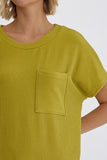 Brendley Ribbed Mini Dress-Chartreuse